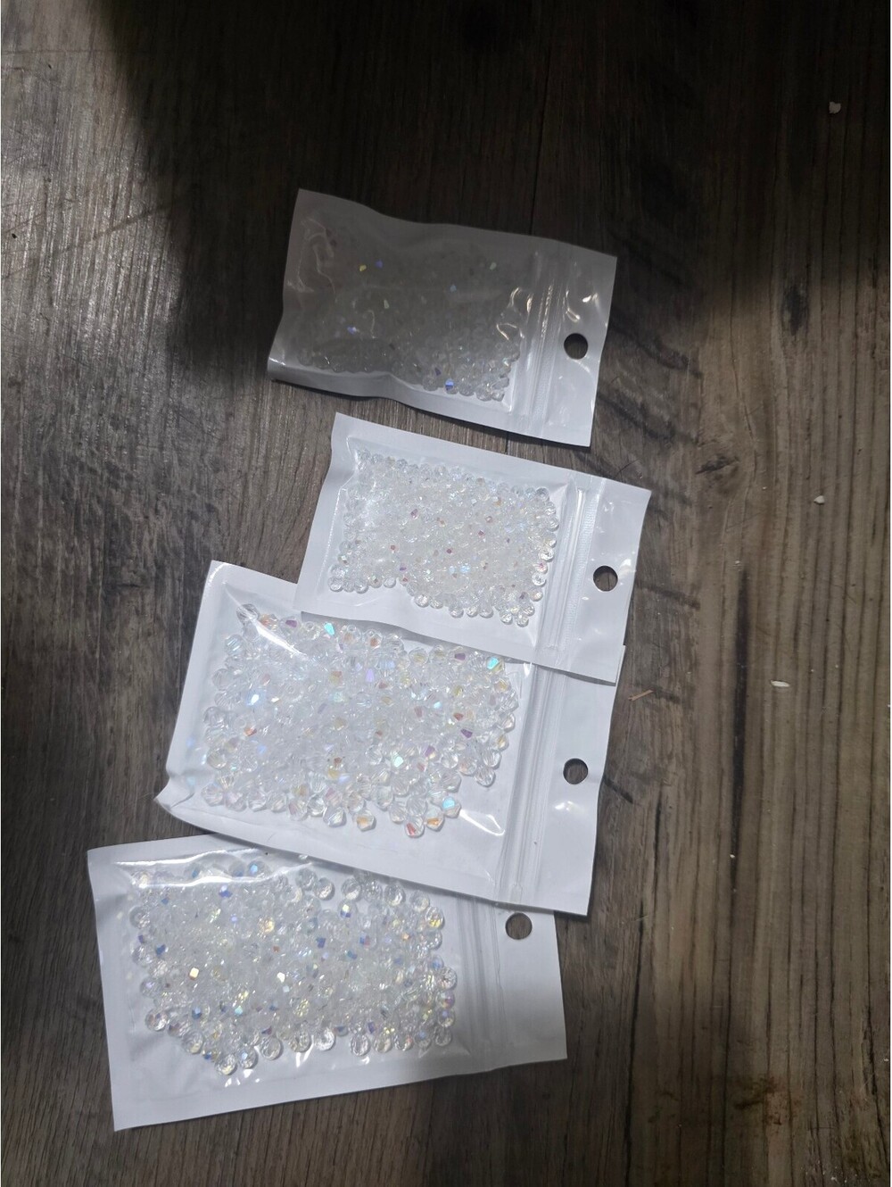 Set of 4 Packs Clear Iridescent Flat Round Sequins for Crafts and Decoration